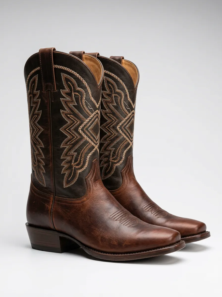 Unisex Frontier Heritage Embroidered Western Edit Western Cowboy Boots