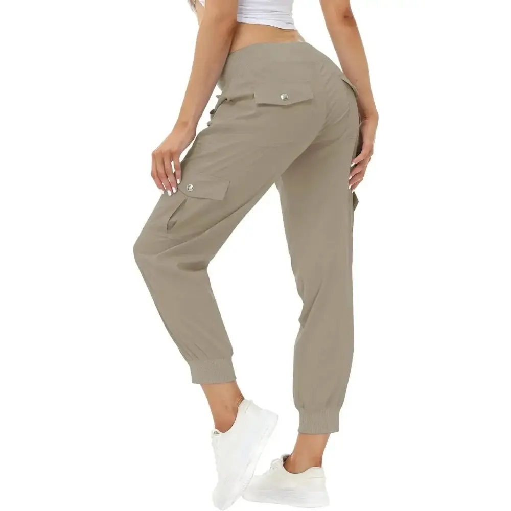 Women's Lightweight Hiking Cargo Pant Elastic Waist 6 Pockets Quick Dry Jogger
