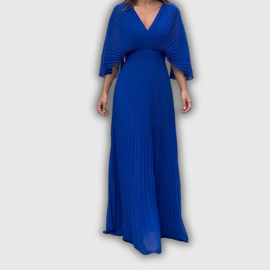 Pleated Flowing Maxi Dress