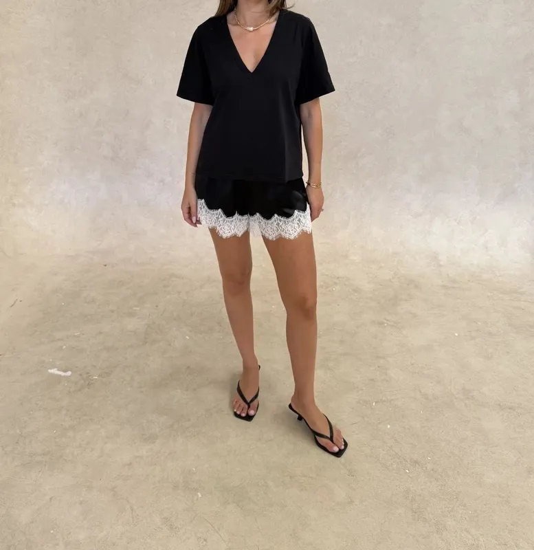 Black Contrast Shorts