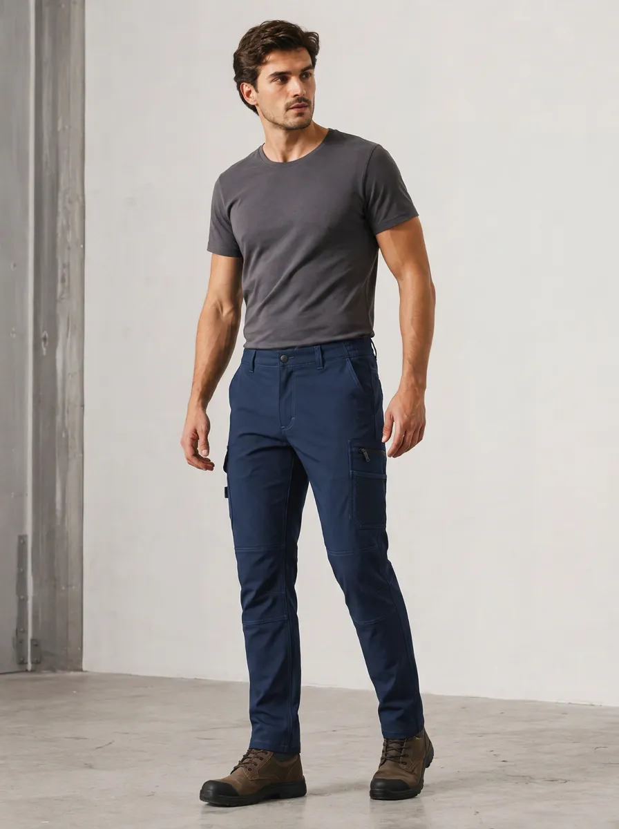 Men's Navy Blue Utility Cargo Trousers