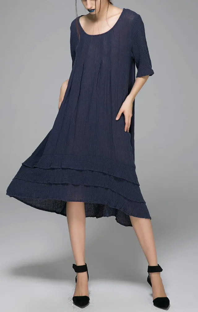 Polished Linen Midi Dress