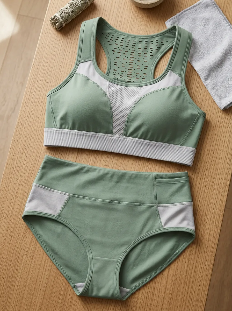 Women's Sporty Mesh Racerback Block Lingerie Set