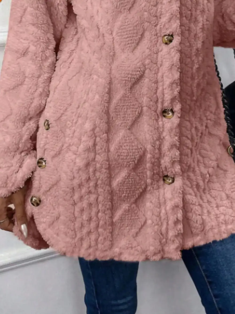 Full Size Button-down Hooded Outerwear Plus Size