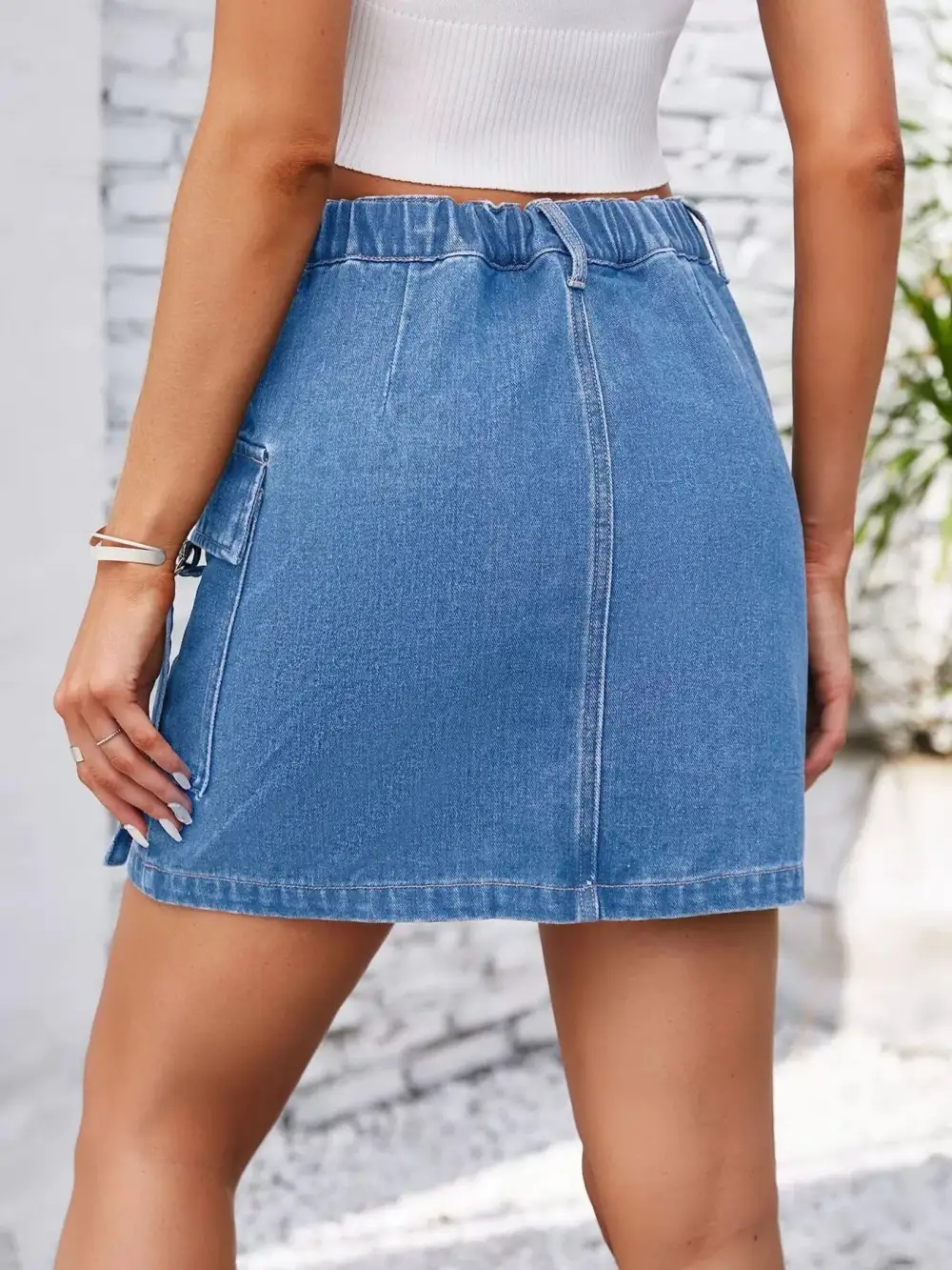 Casual Cargo Denim Moni Skirt
