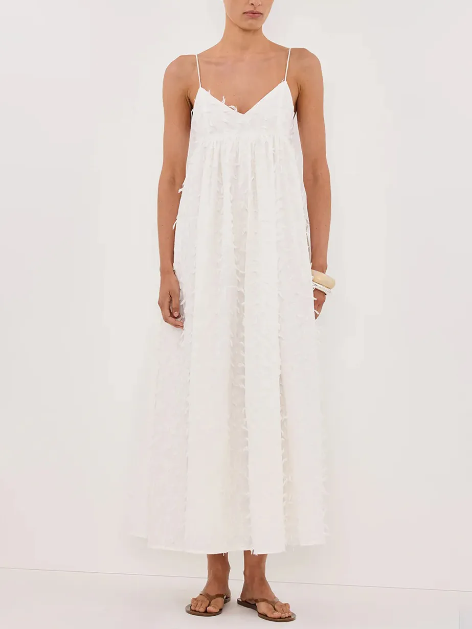 Elegant V Neck Small Tassel Midi Dress