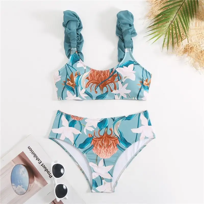 Boho Print Halter Top, Triangle Bottoms And Beach Skirt Set