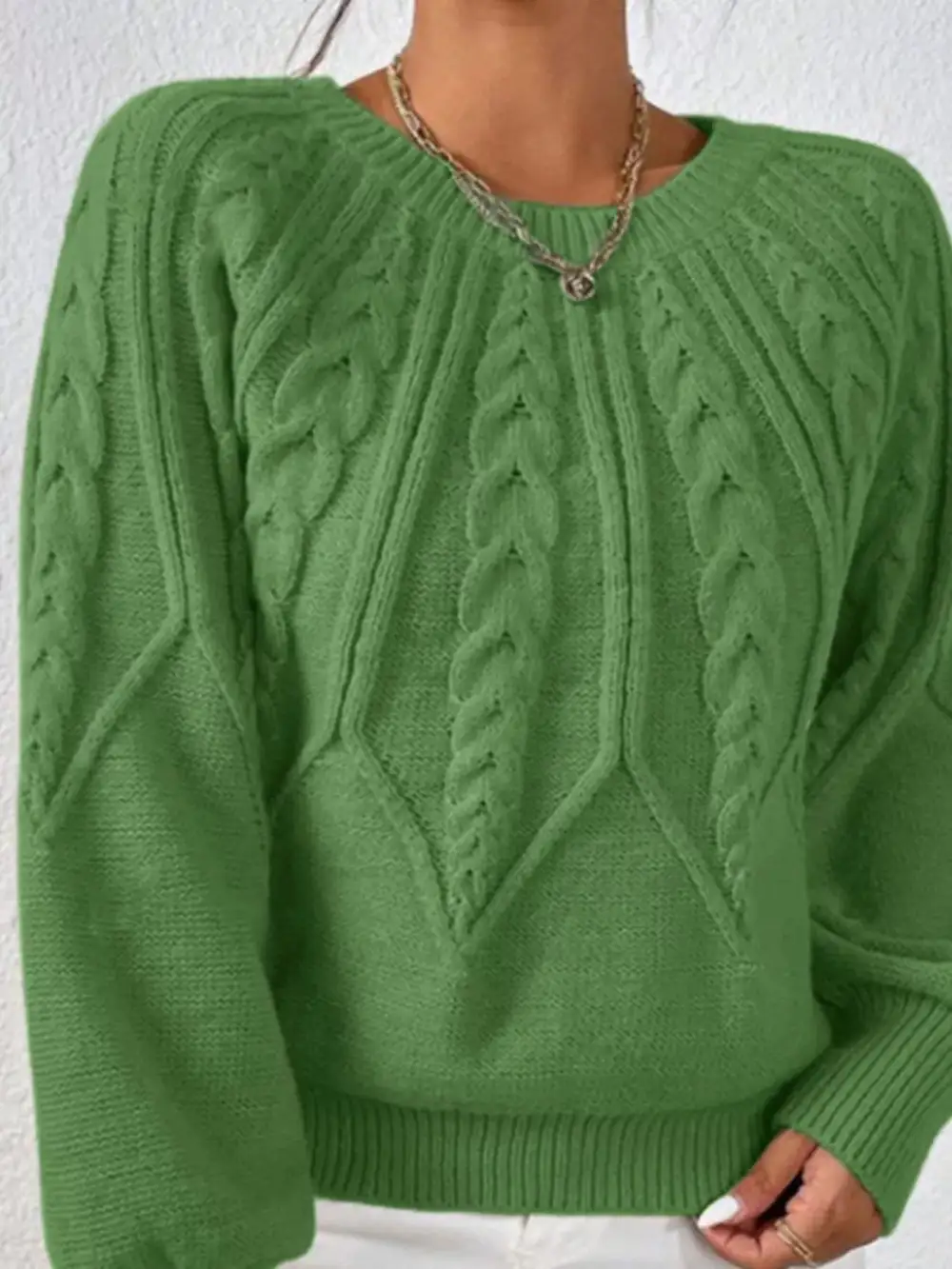Essential Long Sleeve Cable Knit Sweater