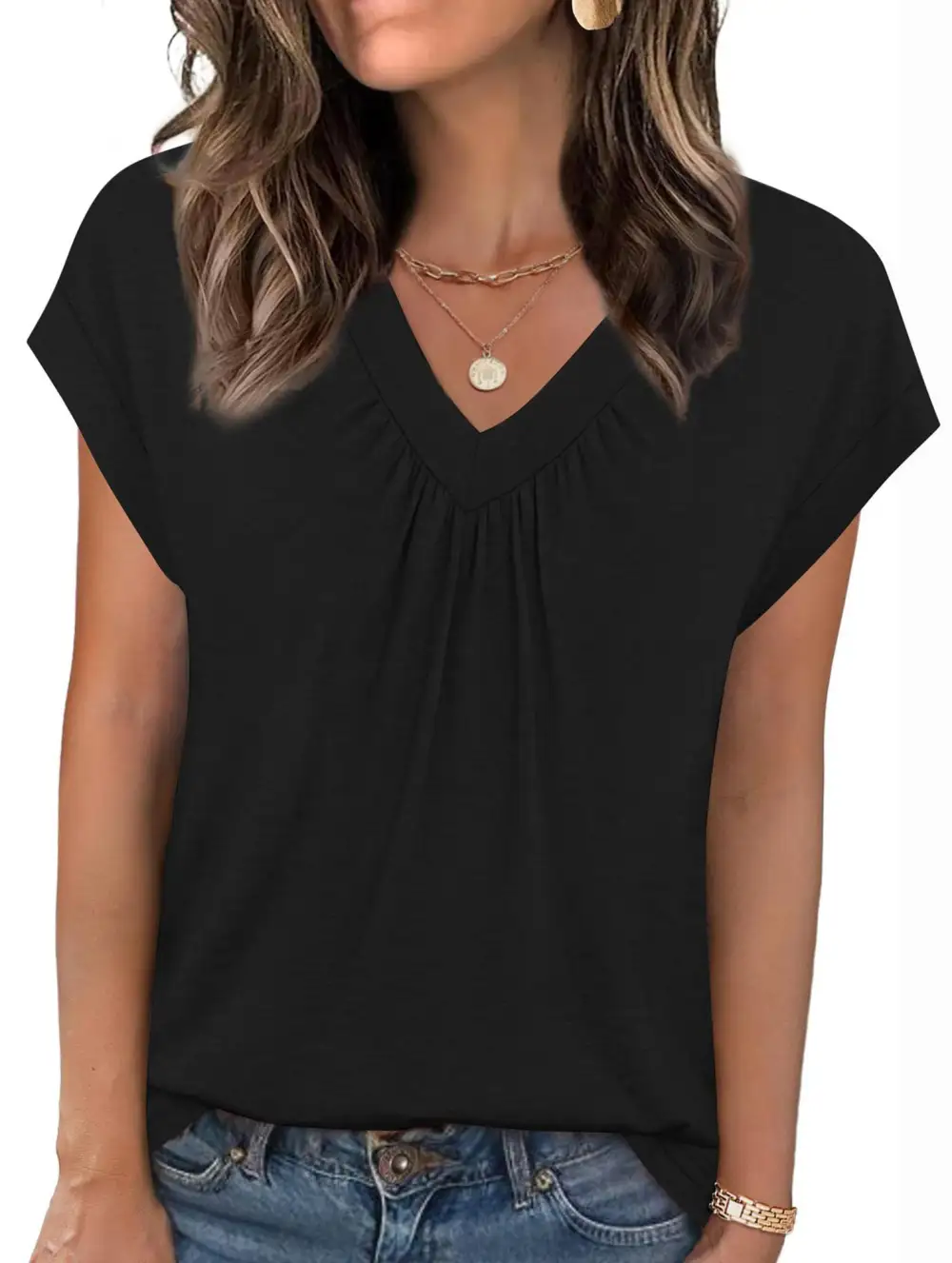 V-Neck Short Sleeve Top