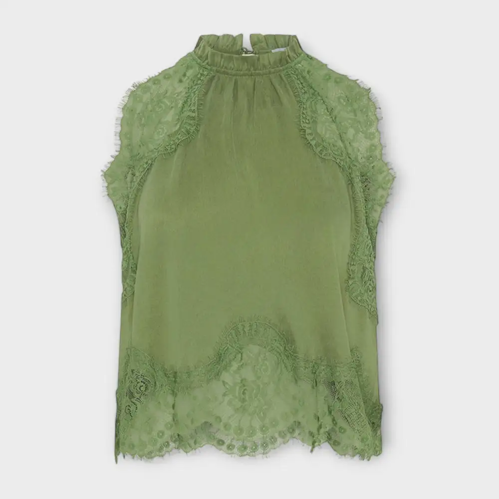 Pleated Lace Satin Casual Dress