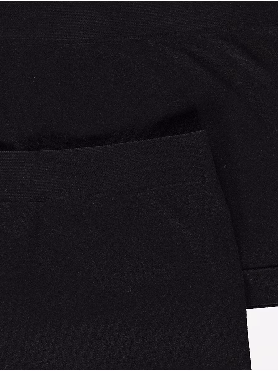 Black Seam Free Plain Shorts 2 Pack detail 1