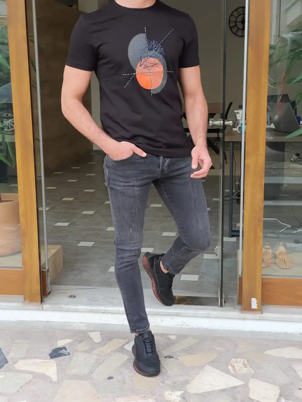 Modern Crew Neck Slim Fit Cotton T-Shirt