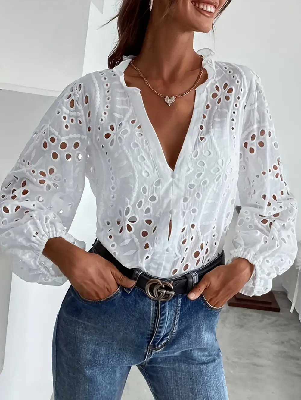 Draped Button Front Shirt