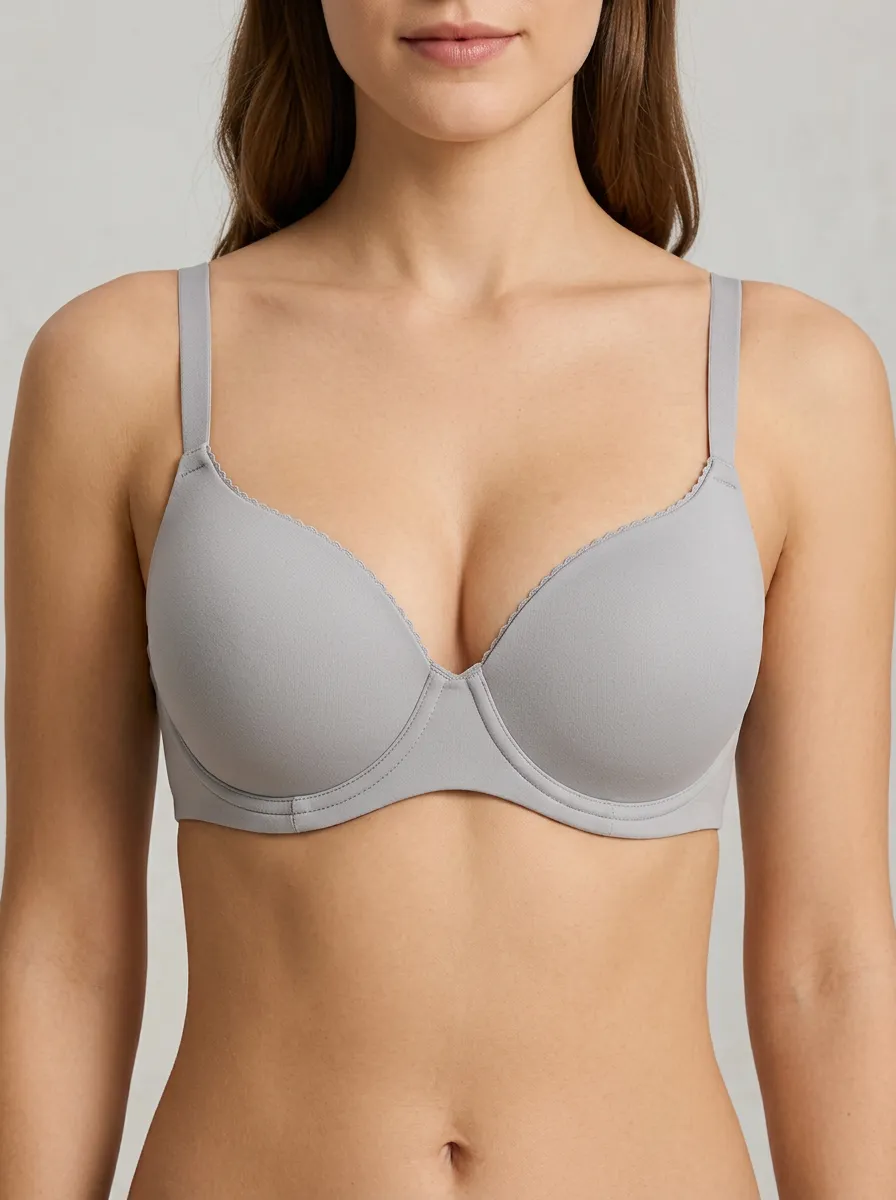 Women's Underwire Seamless Scalloped-Edge Molded-Cup Bra