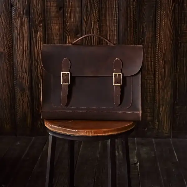 Laptop Slim Leather Satchel Bag