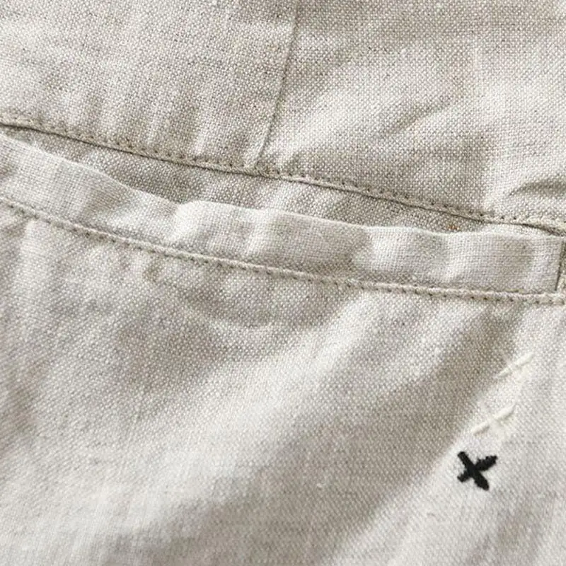 Drawstring Linen Blend Shorts