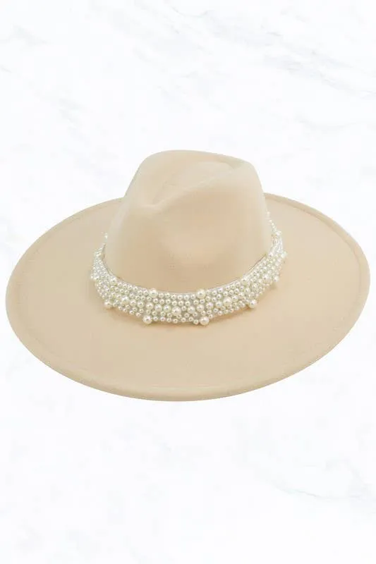 Big Brim Peach Heart Top Jazz Pearl Hat