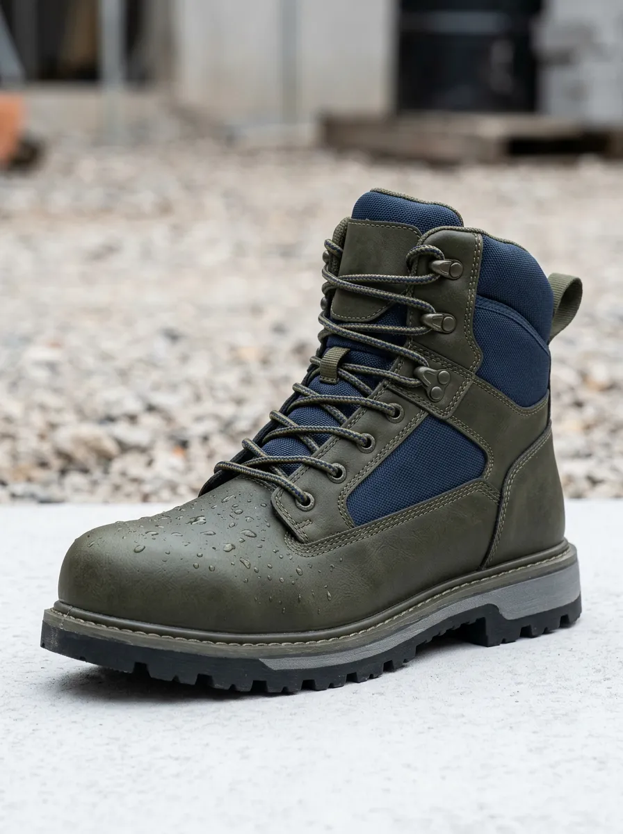 Men's Olive Green Waterproof Tactical Printed Work Boots