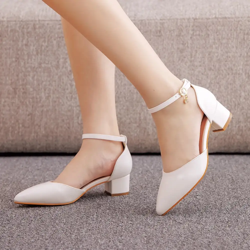Modern Pointed-Toe Square-Heel Pumps