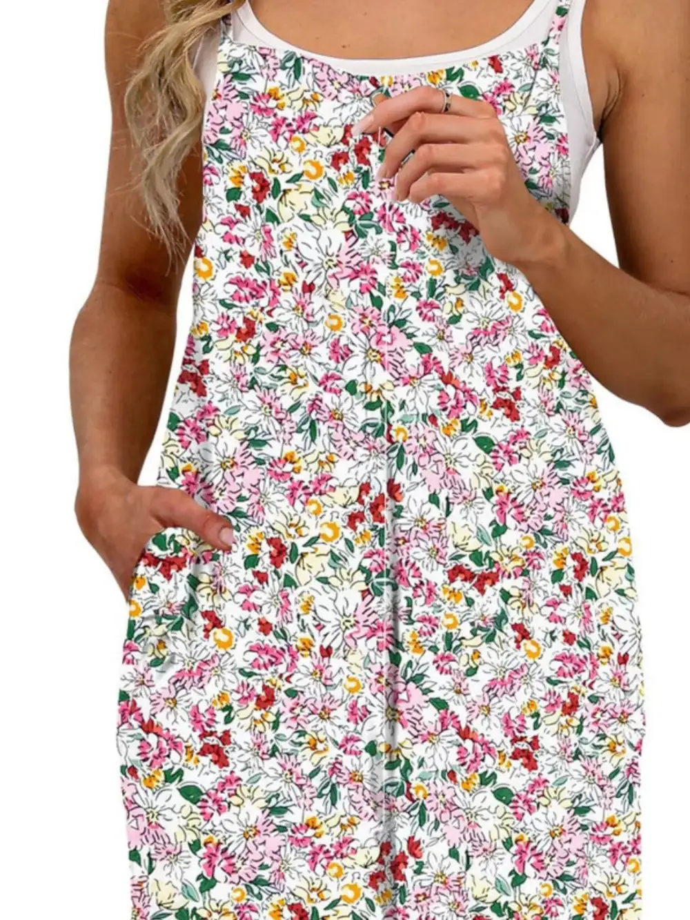 Plus Size Floral Print Wide Leg Jumpsuit
