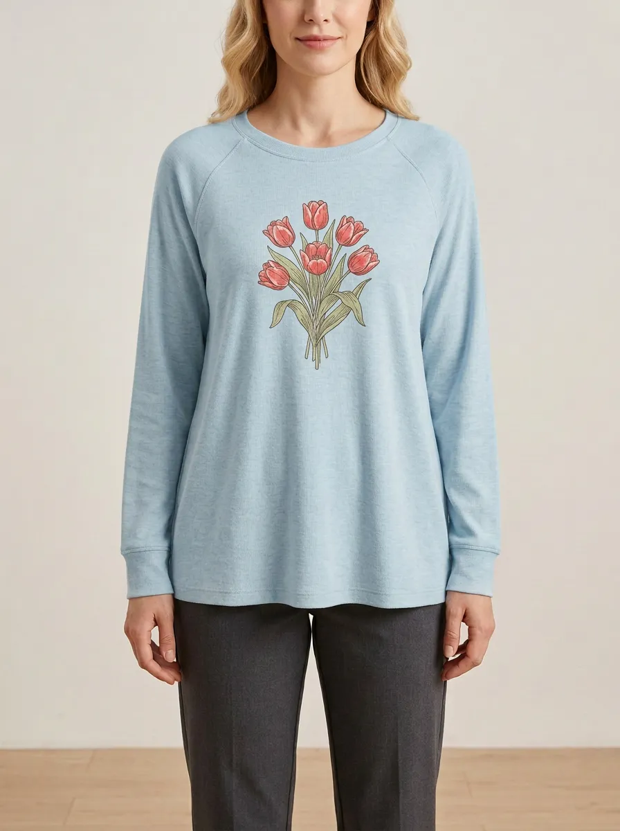 Women's Tulip Graphic Raglan Pullover