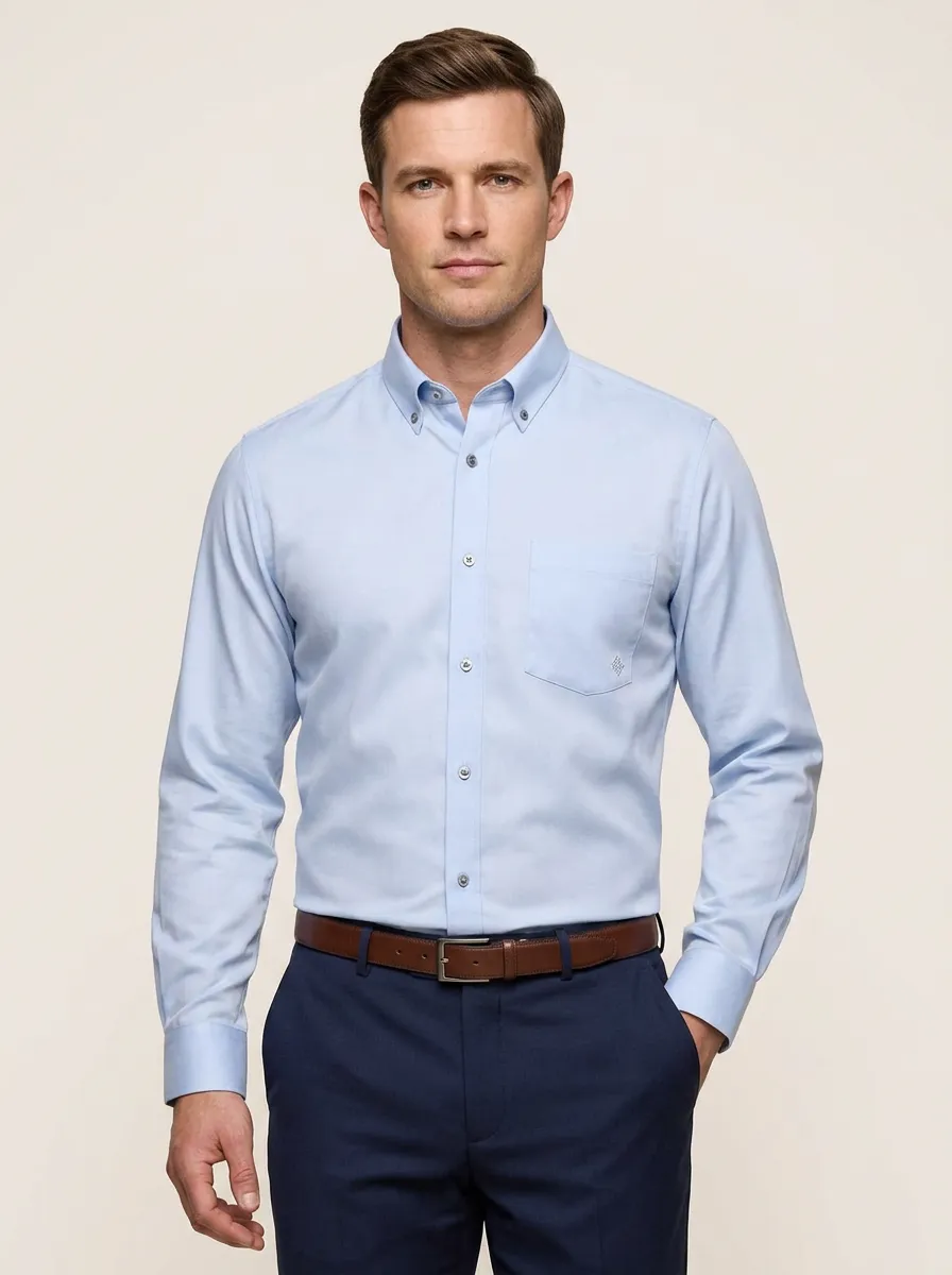 Men's Business Casual Non-Iron Cotton Button-Down Shirt