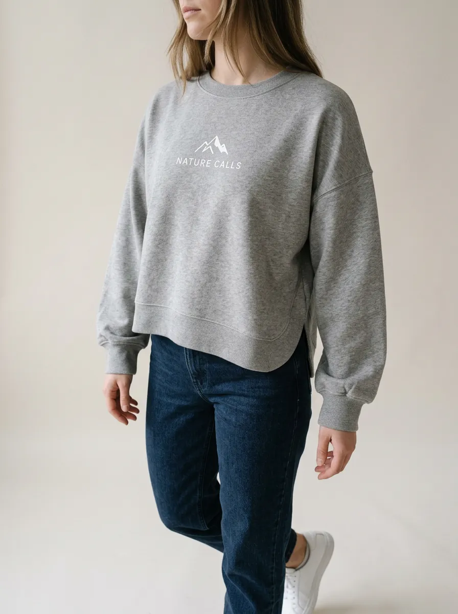 Women's Nature Calls Mountain Hiking Printed Sweatshirt