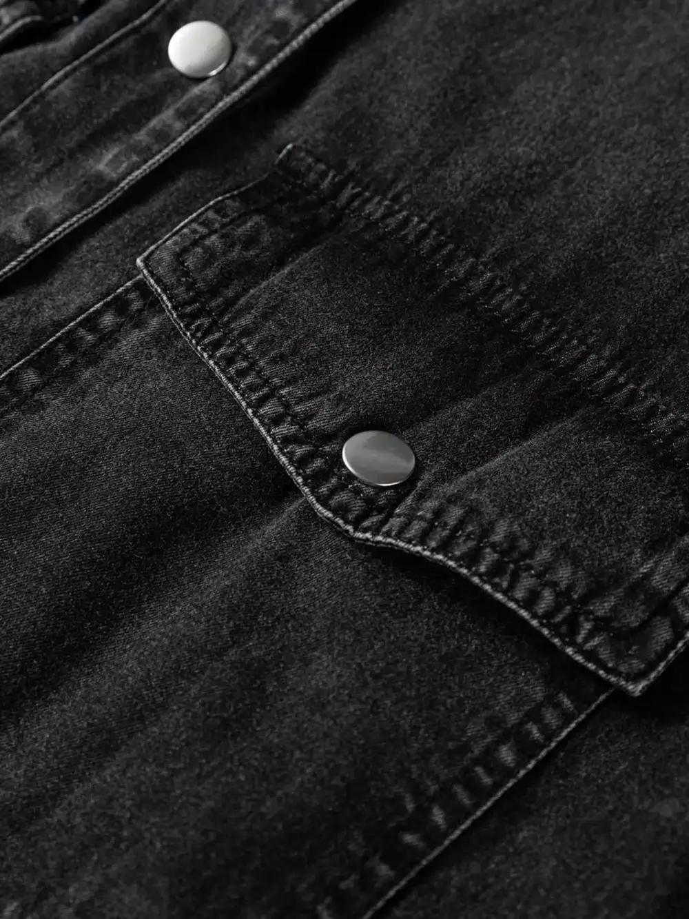 Smooth Finish Denim Pocketed Shirt Dress