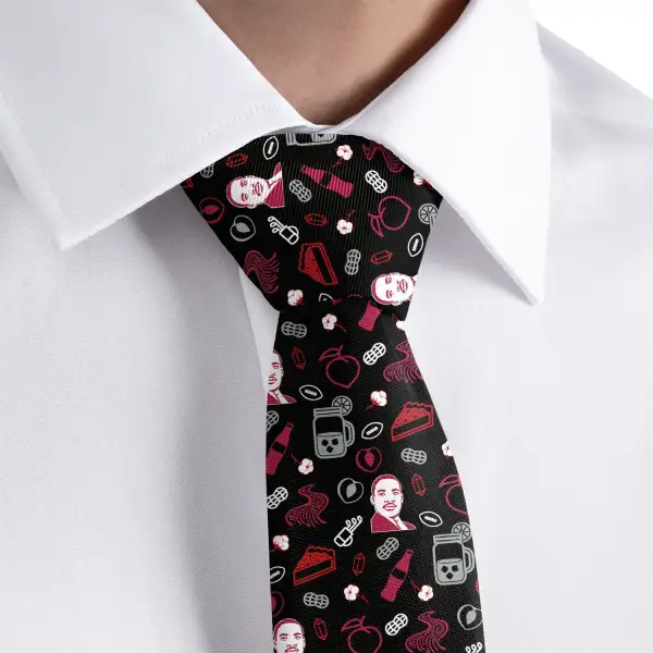 Refined Heritage Emblem Composition Necktie