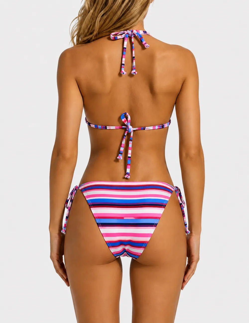 Halter Triangle Piece Bikini Set