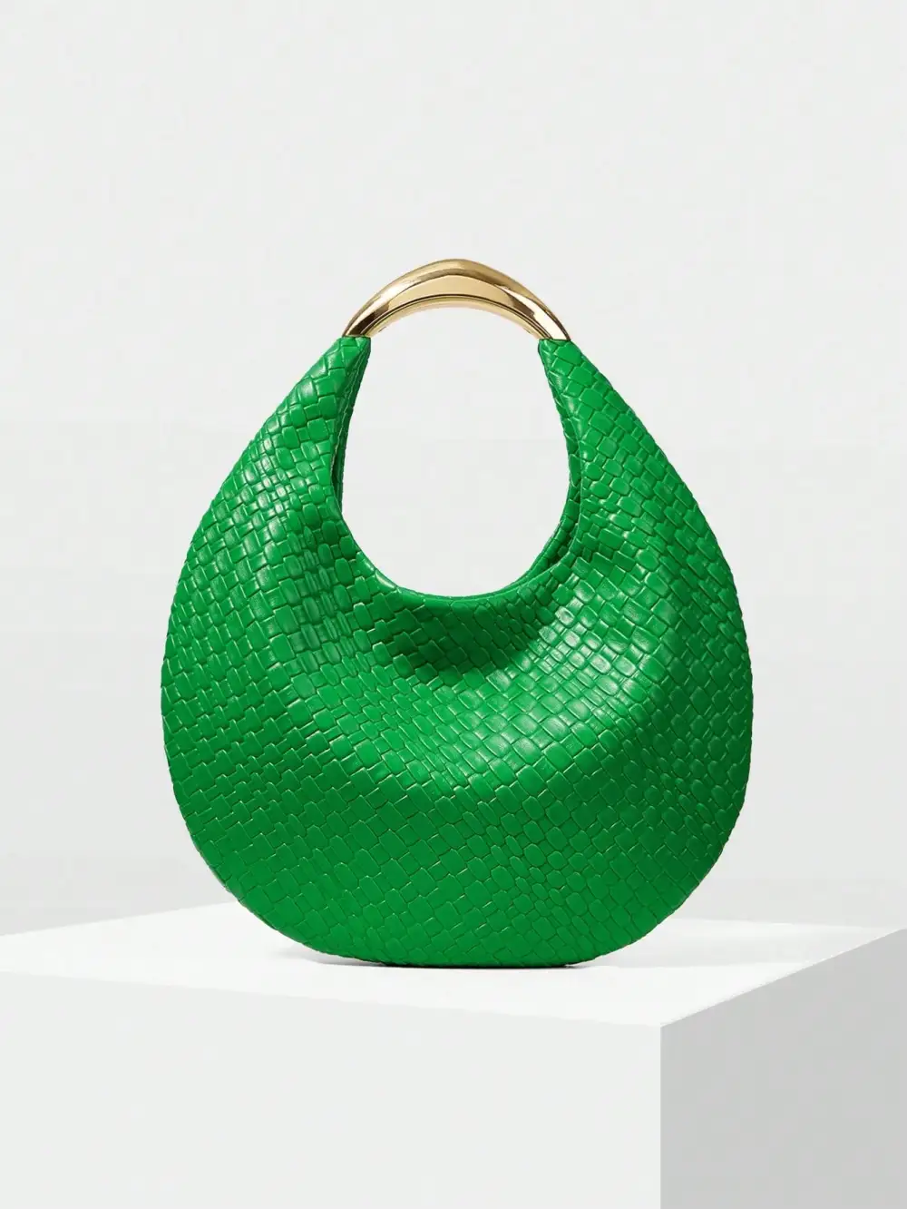 PU Leather Embossed Top Handle Bag