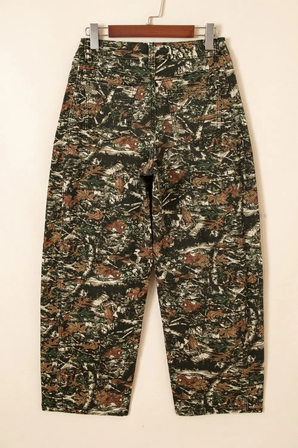Women's Western Woodland Camouflage Straight Leg Shift Jeans