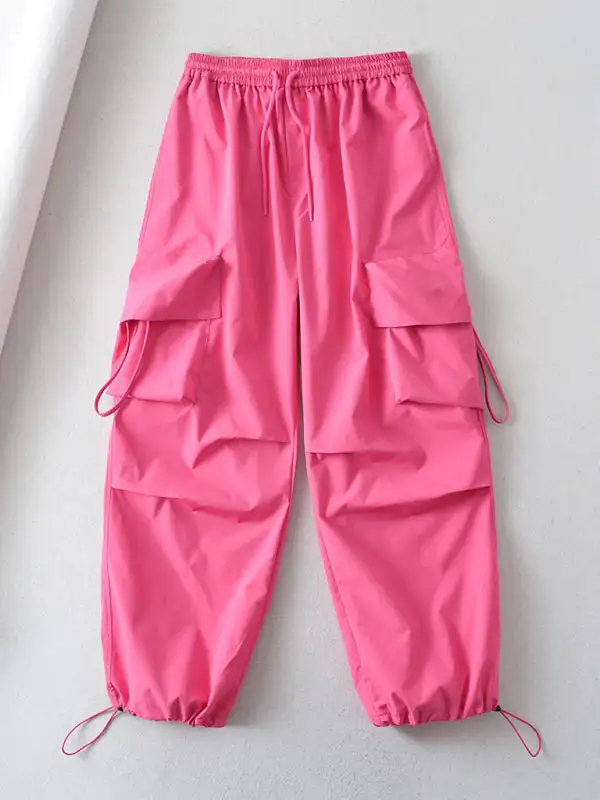 Pocket Sports Cargo Loose Casual Drawstring Pants