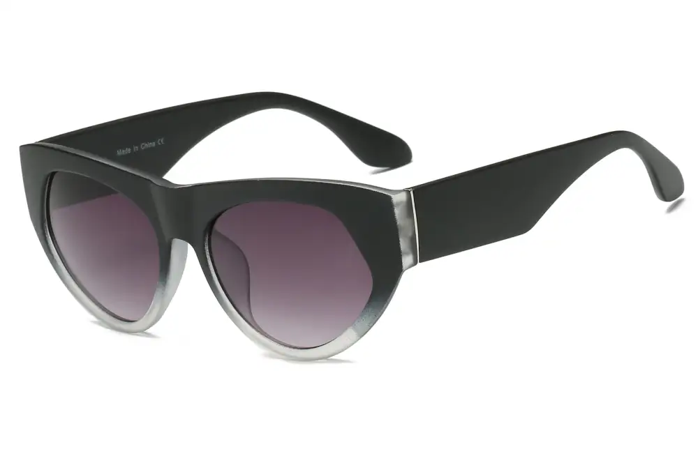 Retro Round Thick Frame Cat-Eye Sunglasses