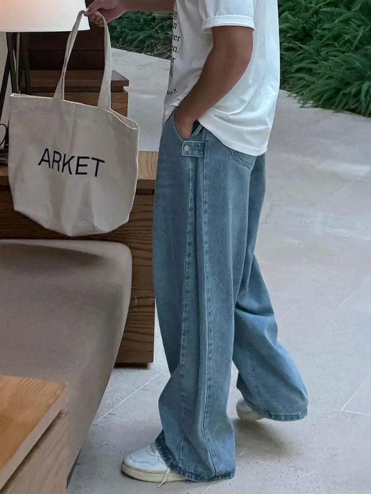 Washed Loose Straight Leg Jeans