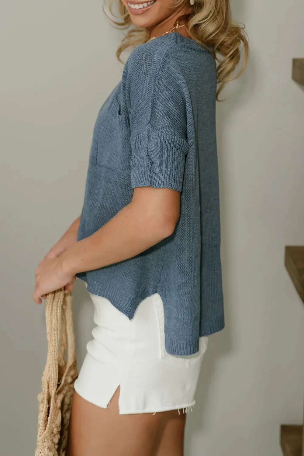 High-Low Hem Short Sleeve Vest