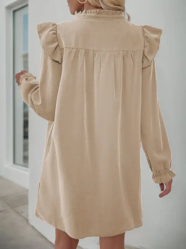 Catherine Cotton Blend Relaxed Ruffle Dress