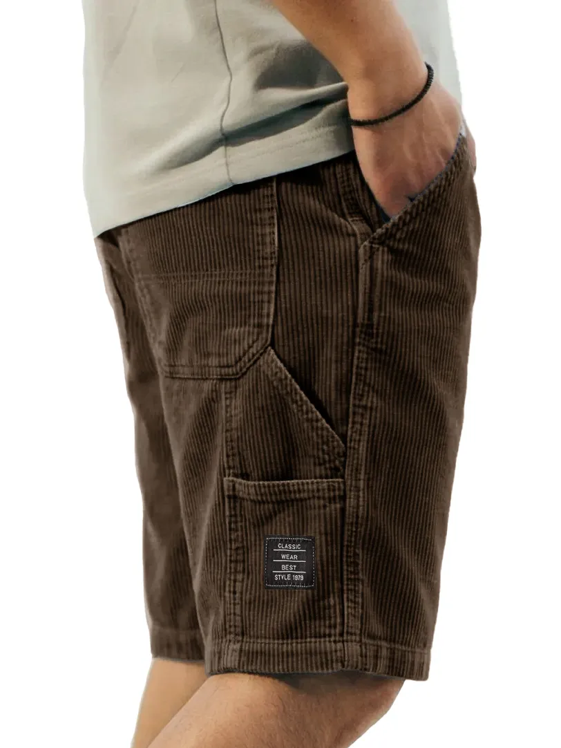 Textured Utility Pocket Relaxed Shorts