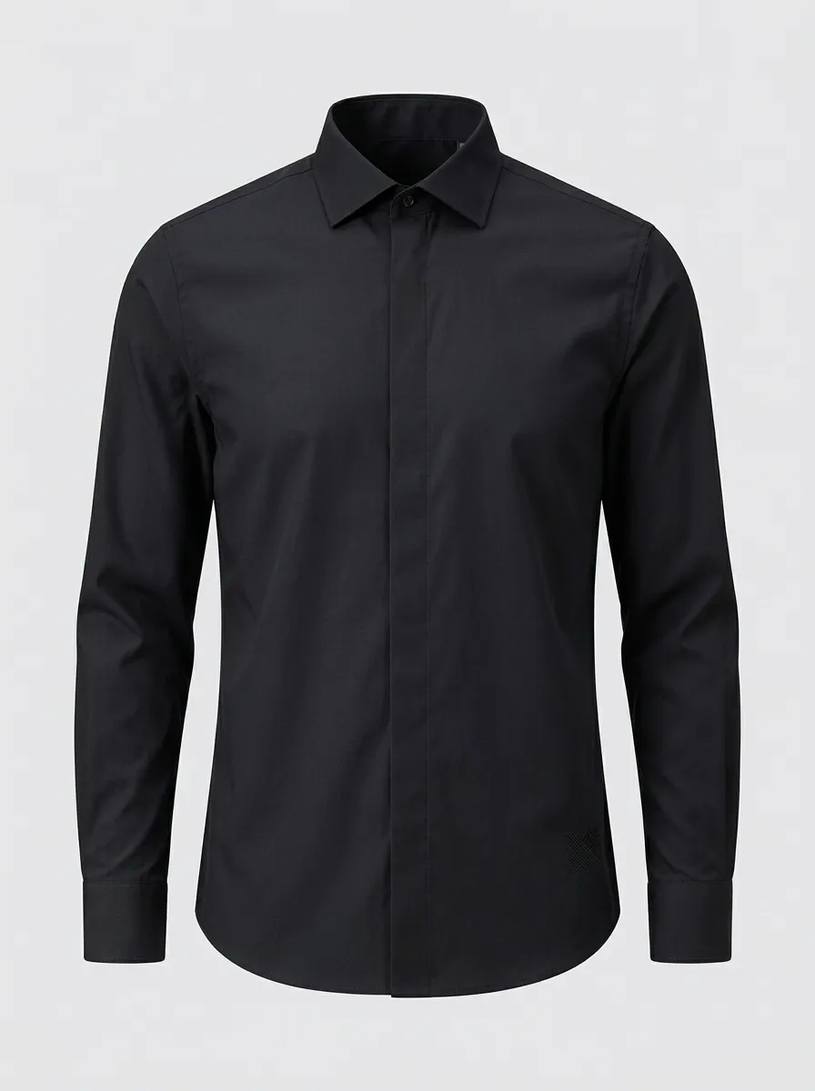 Men's Non-Iron Cotton  Minimalist Logo Printed Shirt