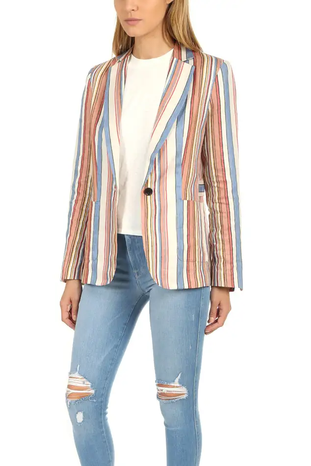 Striped Linen Cotton Blazer