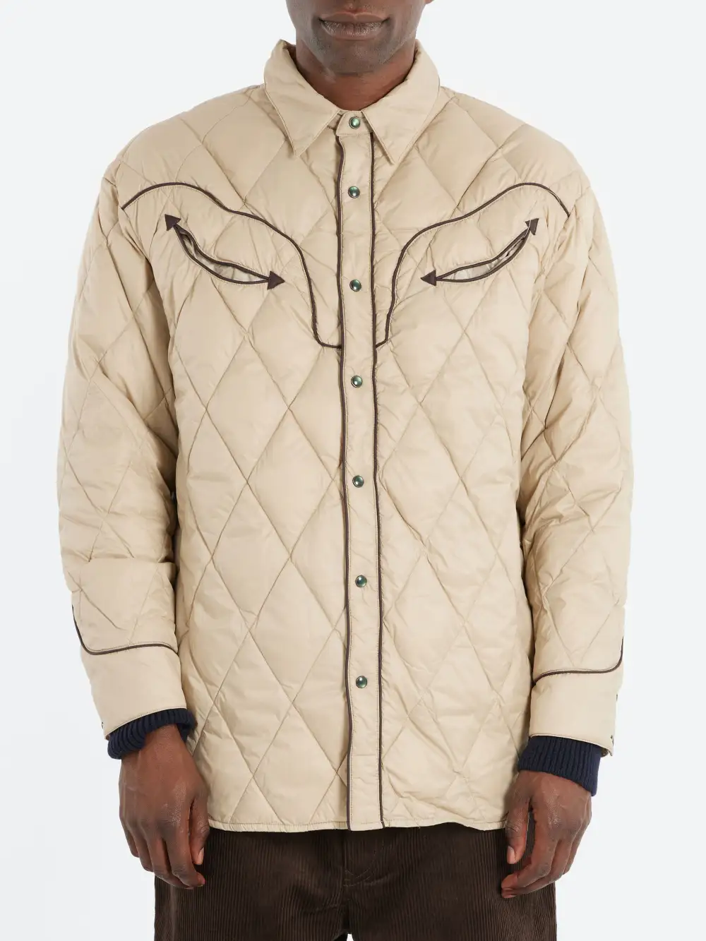 Men's Point Collar Snap Front Shirt