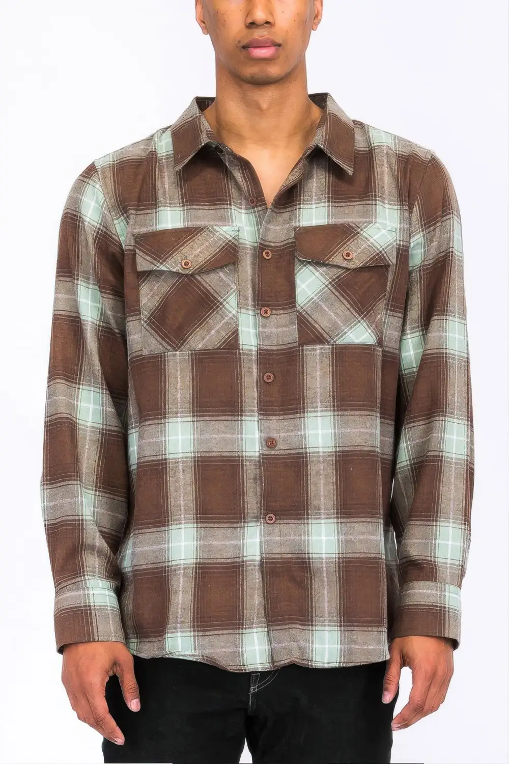 Everyday Regular Fit Checker Plaid Flannel Long Sleeve Shirt