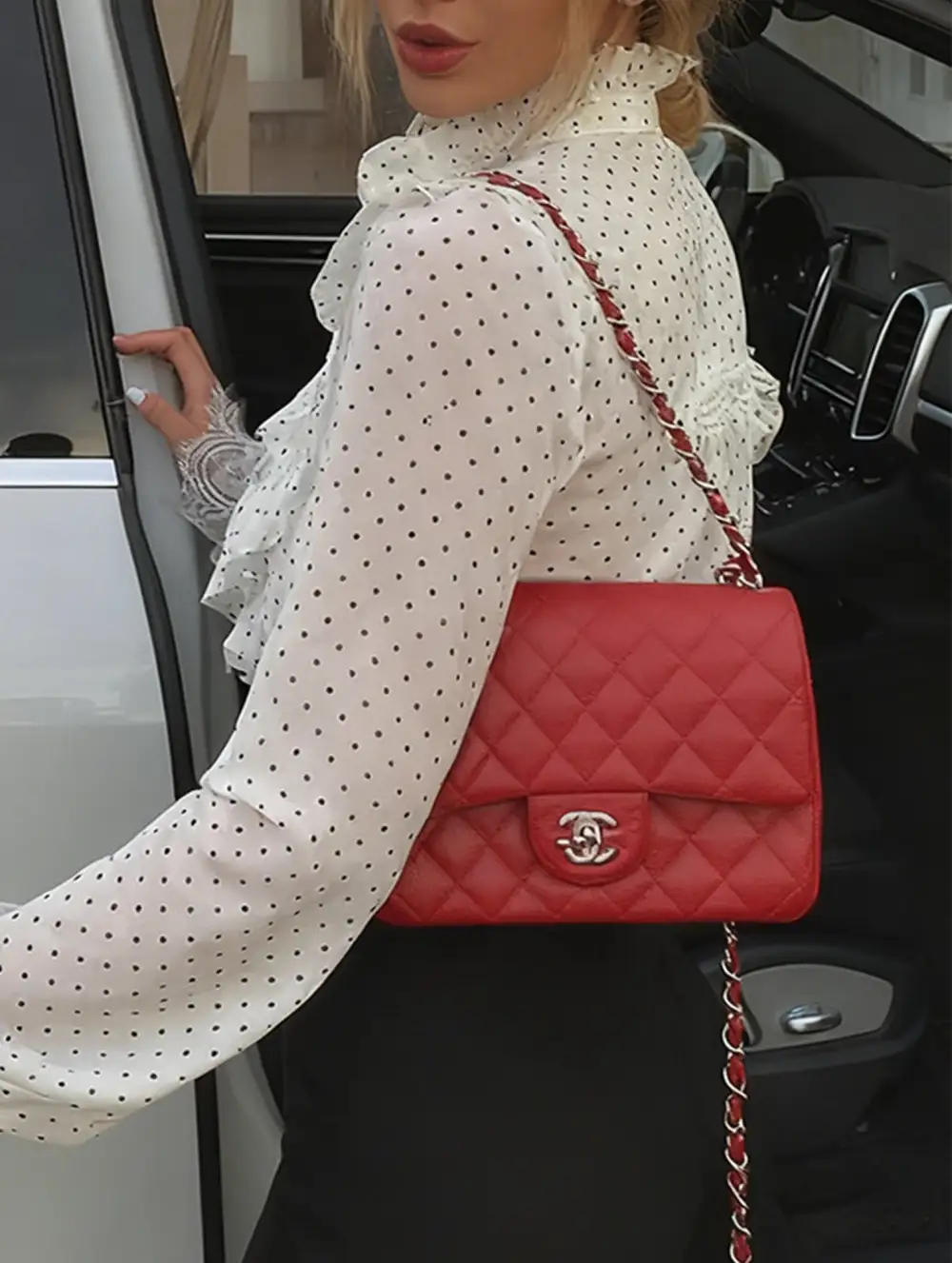 Polka Dot Loose Long Sleeve Blouse