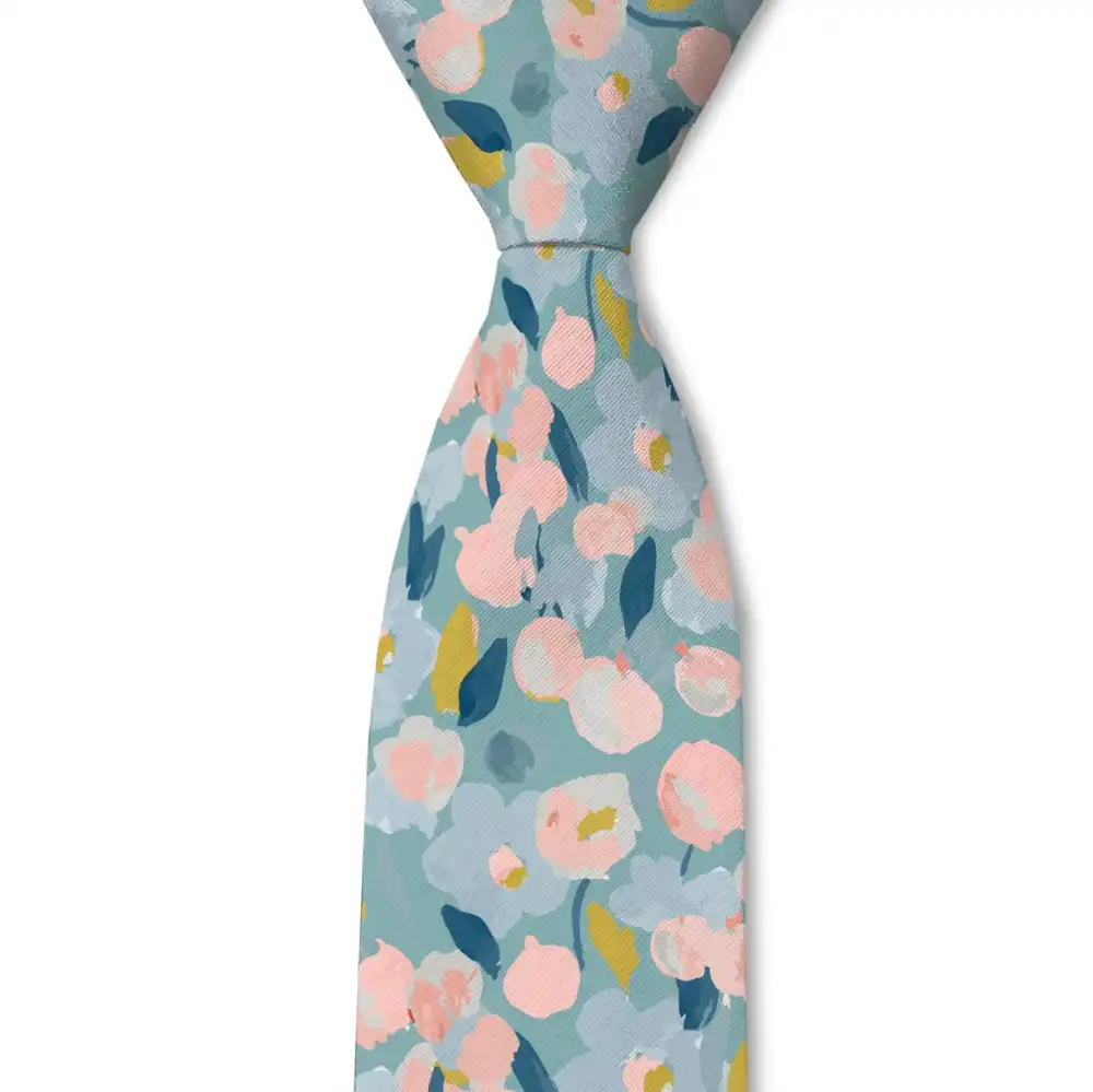 Refined Botanical Floral Pattern Necktie