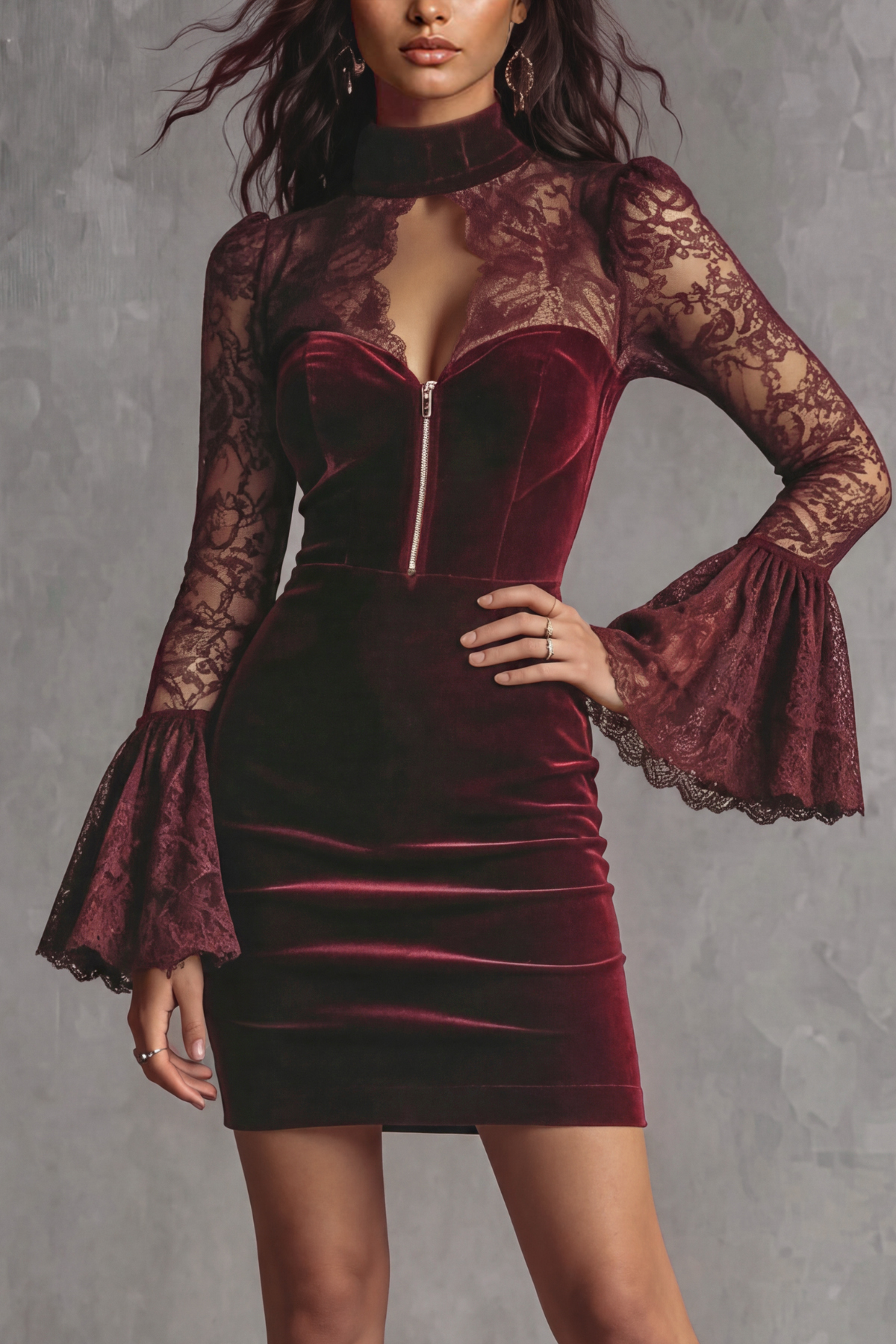 Cutout Lace Mini Dress