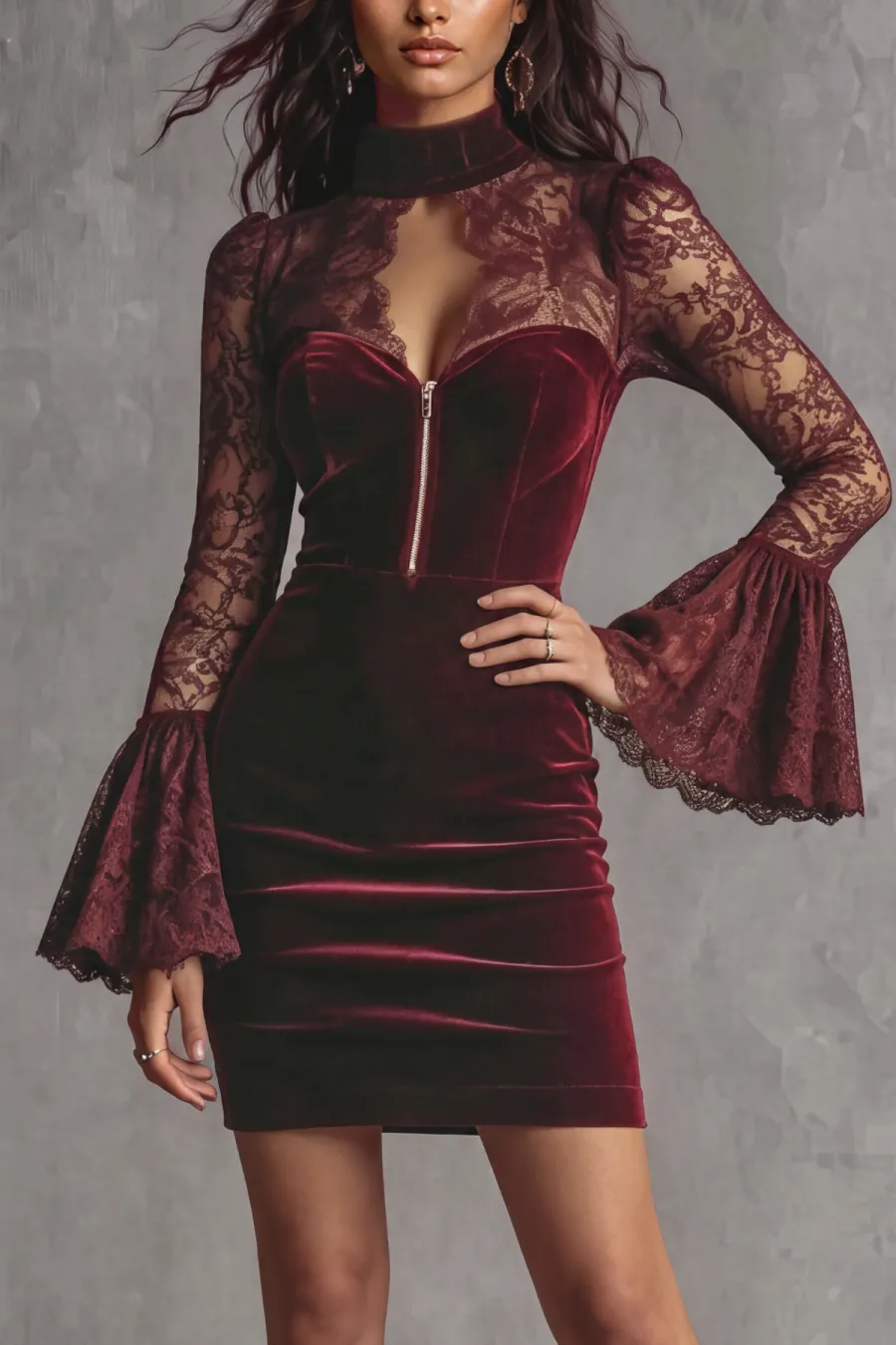 Cutout Lace Mini Dress