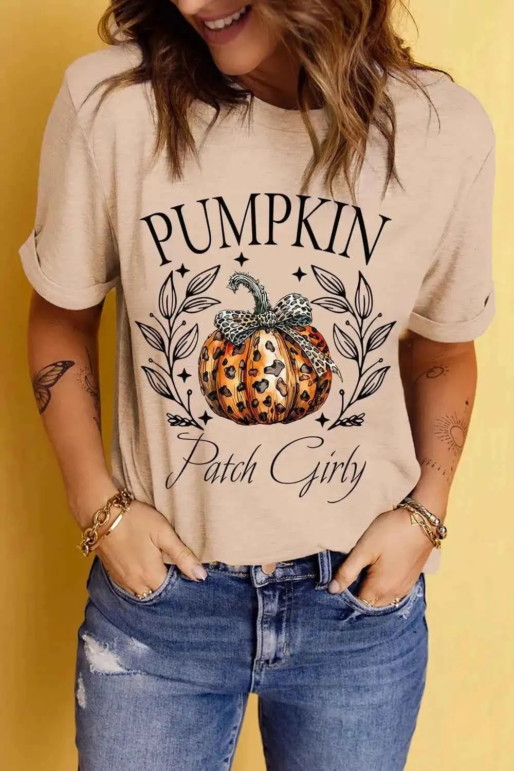 Casual Graphic Round Neck Short Sleeve T-Shirt