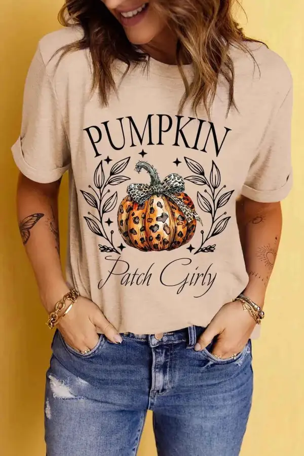 Casual Graphic Round Neck Short Sleeve T-Shirt