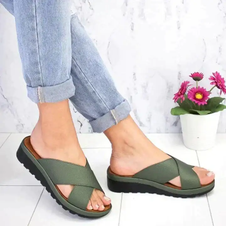  Cross Strap Slip On Sandals Apparel