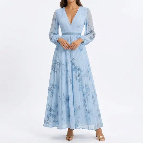 Floral Draped Maxi Dress